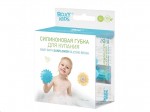 Губка для купания, Roxy-Kids (Рокси-Кидс) арт. RSB-001 Подсолнух 0+ силиконовая голубая (бирюзовая)