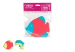Губка для тела, Tiamo  (Тиамо) арт. 13468 4Плей рыбки плоская многослойная