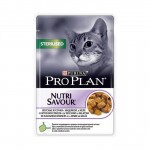 Влажный корм, Proplan (Проплан) 85 г для стерилизованных кошек кусочки с индейкой желе пауч