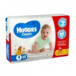 Подгузники 68 шт. Huggies классик 7-18 кг