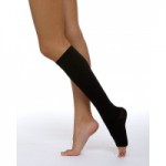 Чулок компрессионный кругловязаный, р. 5 до колена 2 класс компрессии лайкра черный