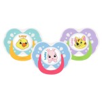 Соска-пустышка латексная, Lubby (Лабби) 1 шт арт. 15926 со скошенным соском кольцом и колпачком с 0 мес коллекция Веселые животные рисунок в ассортименте