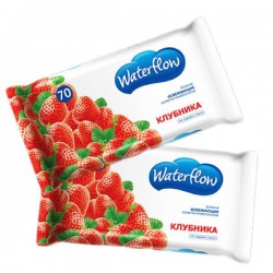Салфетки влажные Waterflow очищающие универсальные клубника 70 шт.