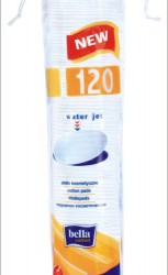 Ватные диски Bella круглые желтая серия 120 шт.