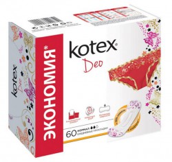 Прокладки женские ежедневные Kotex нормал део 50+10 шт.