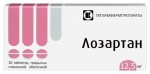 Лозартан, таблетки покрытые пленочной оболочкой 12.5 мг 30 шт