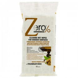 Салфетки влажные 40 шт. Zero для деревянных поверхностей с маслом грецкого ореха и пчелиным воском
