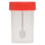 Контейнер для биопроб, 60 мл нестерильный одноразовый полимерный с крышкой и ложкой