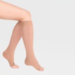 Гольфы компрессионные, Luomma (Люомма) р.  L (IV) арт. ID-230 нормал (35-39 см) Идеалиста 2 класс компрессии с резинкой на силиконовой основе и открытым носком карамель