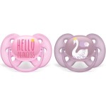 Соска-пустышка силиконовая, Avent (Авент) 2 шт SCF 223/02 ультрасофт для девочек 6-18 мес