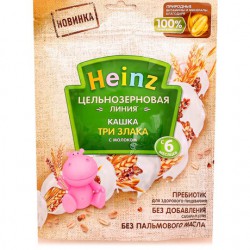 Каша молочная, Heinz (Хайнц) 180 г цельнозерновая три злака кашка с 6 мес дой-пак