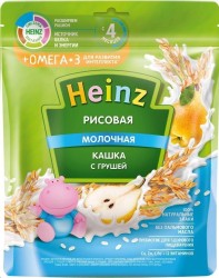 Каша молочная, Heinz (Хайнц) 200 г кашка рисовая с грушей омега 3 пауч