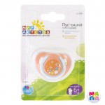 Соска-пустышка силиконовая, Мир детства 1 шт арт. 13015 ортодонтическая с 6 мес.