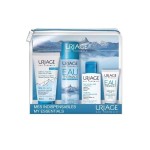 Набор, Uriage (Урьяж) 50 мл + 50 мл + 50 мл + 15 мл арт. U08221 крем пенящийся очищающий + вода мицеллярная + вода термальная спрей + крем для лица легкий увлажняющий  косметичка