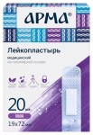 Лейкопластырь медицинский, Арма р. 19ммх72мм 20 шт на полимерной основе прозрачный