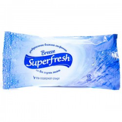 Салфетки влажные Superfresh бриз 15 шт.
