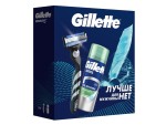 Набор, Gillette (Жиллет) станок для бритья Мак 3 + 1 сменная кассета + гель для бритья Сириес успокаивающий с алоэ 75 мл