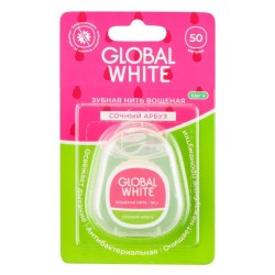 Зубная нить Global white вощеная сочный арбуз
